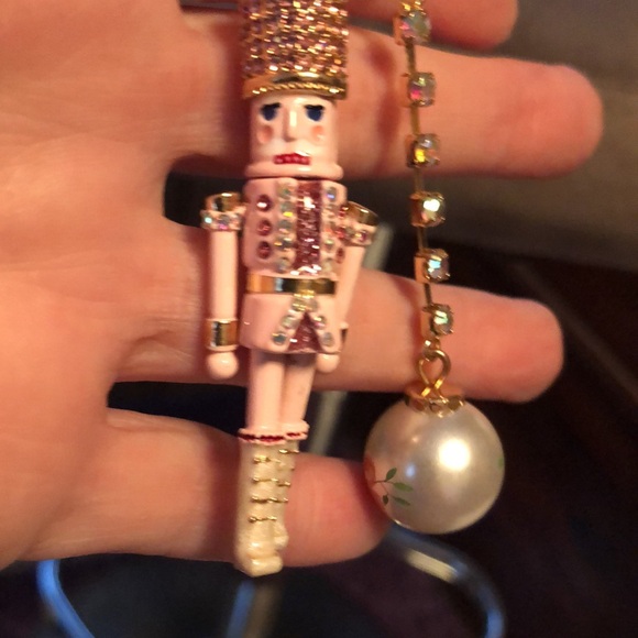 NWT Sparkly Rhinestone BETSEY JOHNSON Pink Nutcracker Jeweled  Holiday Earrings - Picture 14 of 17